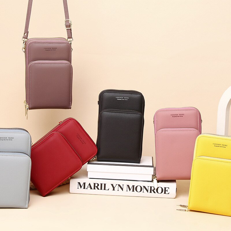Small Shoulder Bag For Women Large Capacity Phone Pocket Card Purse Pu Leather Ladies Crossbody Bags Female Messenger