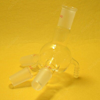 thumbnail image 2 of Deschem 24/40 Glass Distillation Receiver – Cow Shape Adapter – Lab Chemistry Glassware 2 of 5