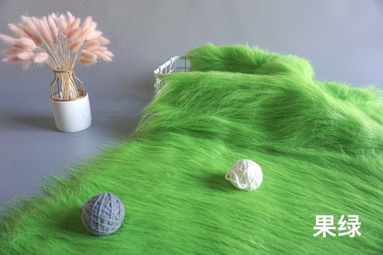 12 Cm Top Een Faux Bont Knuffel Stof 160 Cm Breedte Luxe Lang Haar Faux Fur Stof Voor Handgemaakte naaien Kleding Pop Bont: light green