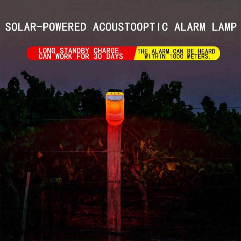 Smart Solar Alarm Light Wireless IP65 Motion Sensor Outdoor Garage Garden Warning Light Security Lamp Home Security Accessories