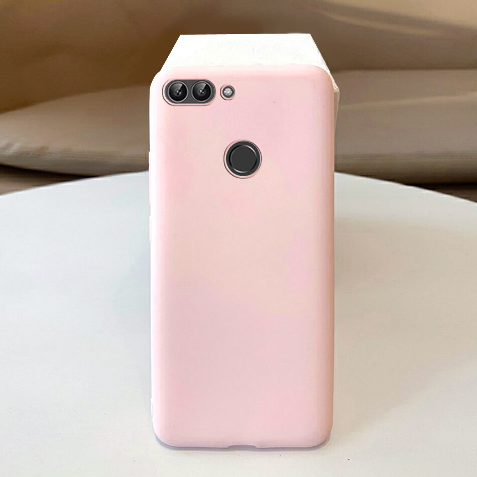 Pour Huawei P étui intelligent Coque Huawei PSmart étui souple mat Silicone pour Funda Huawei P FIG-LX1 intelligent coques de téléphone: Light Pink