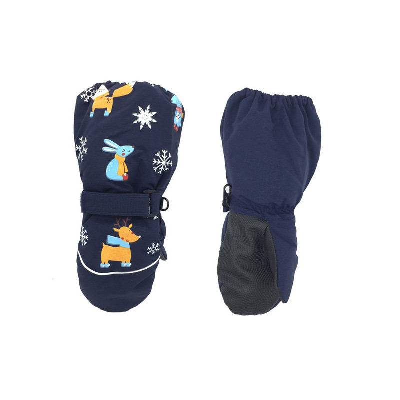 1 paar Kinderen Ski Handschoenen Winddicht En Waterdicht Drie-layer Warme Handschoenen Winter Essentiële Warme Handschoenen Leuke Elanden