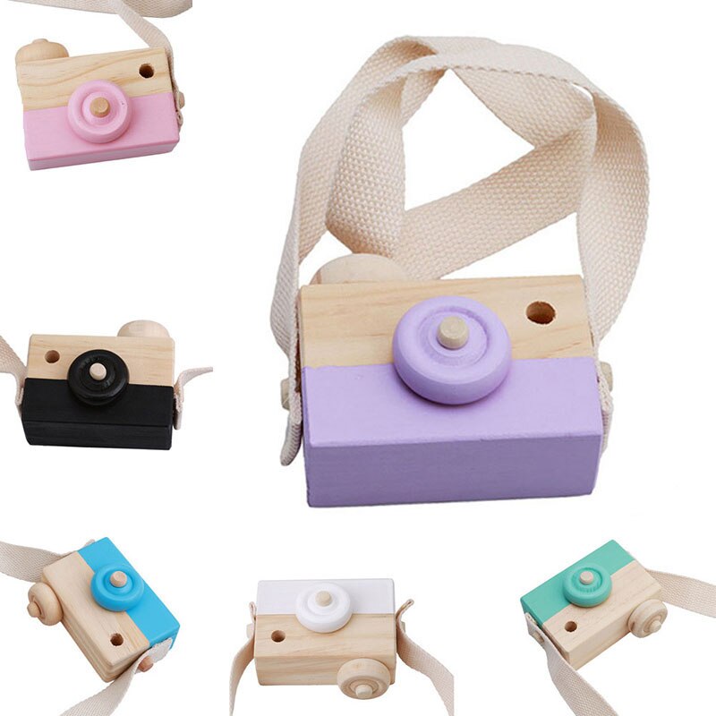 Caja fuerte de madera portátil para bebés, accesorios de fotografía para niños, cámara de madera, juguete de cumpleaños, de Navidad, decoración para habitación de niños