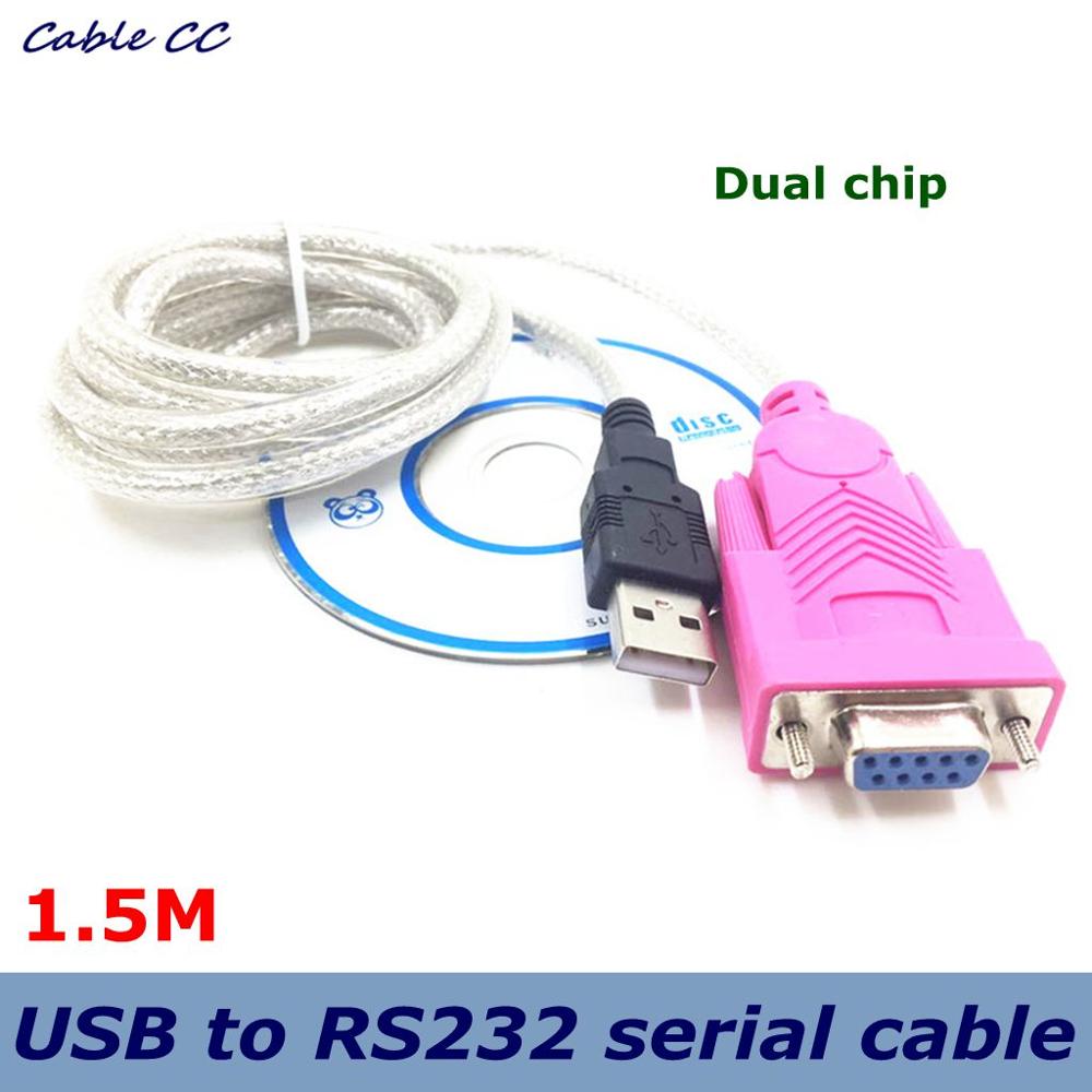 Usb Naar Rs232 Seriële Kabel Vrouwelijke Poort Switch Usb Naar Seriële DB9 Vrouwelijke Seriële Kabel Dual Chip Usb Naar Com beste