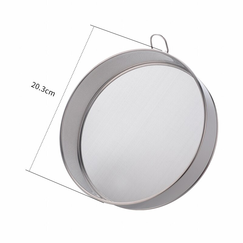 1/2Pcs Cuisine Rond Fine Maille Tamis Filtre À Farine Domestique Tamis à Farine En Acier Inoxydable Filtre à Thé De Cuisson Poudre De Cacao Tamis: 1pc silver L