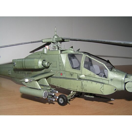 53cm 1:33 United States AH-64A Apache Longbow Helicopter 3D Paper Model AH64 Fighter Papercraft Toy