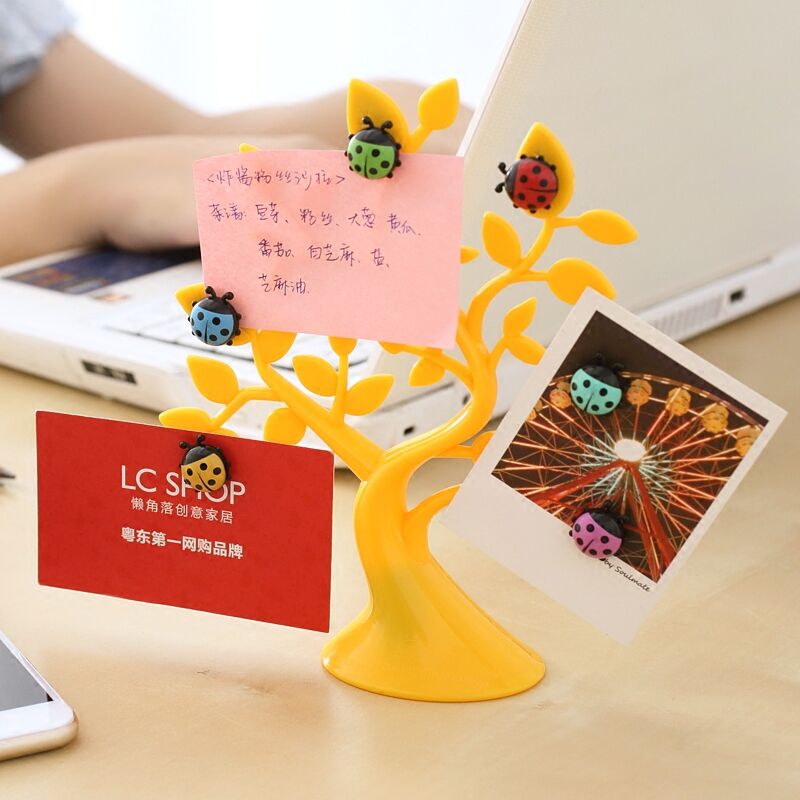 ladybug fridge magnet + 1PCS lucky tree photo clip notes folder microwave refrigerator magnets stickers hoem decor63750