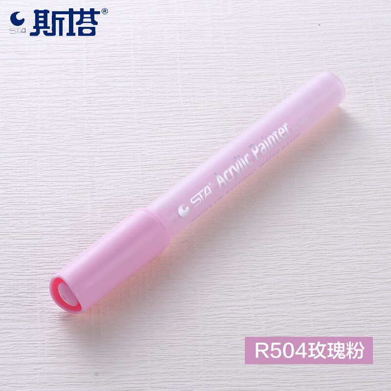 STA 1Pc 2mm Acrylic Paint Marker pen Detailed Marking Color Paint Pens for Ceramic Rock Glass Porcelain Mug Wood Fabric Canvas: Rose pink R504