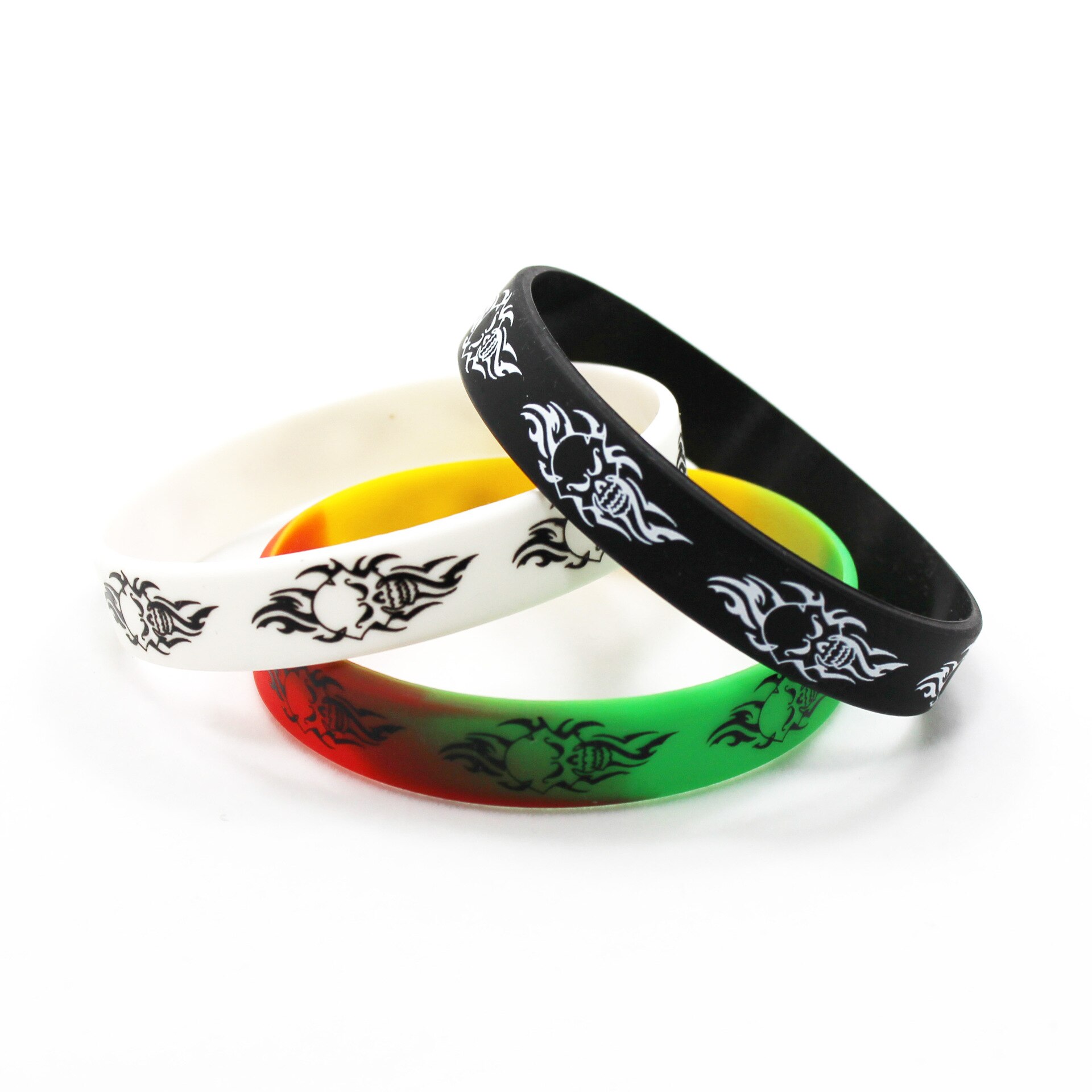 1pc jamaica schedel hiphop siliconen armbanden en armbanden met aangepaste print armband sport siliconen polsband sieraden  sh328