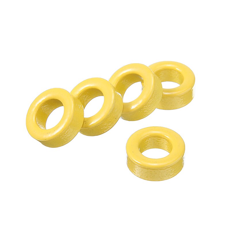 50 Stuks 7.5Mm Binnendiameter Ring Ijzer T50-26 Toroid Ferrietkernen Geel Wit Voor Transformatoren