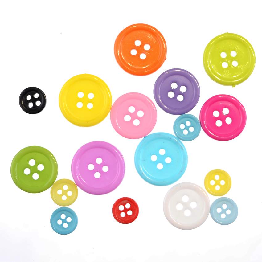 Boutons en plastique, 50/100 pièces, 9/11/15/20/25/30mm, couleur mixte, 4 trous en plastique, artisanat, couture de vêtements pour enfants, Notions de couture
