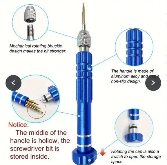 Multifunctionele 5 In 1 Schroevendraaier Horloge Reparatie Tools Set Demontage Schroevendraaier Sleuf Kruis Pruim Bloesem Computerbril
