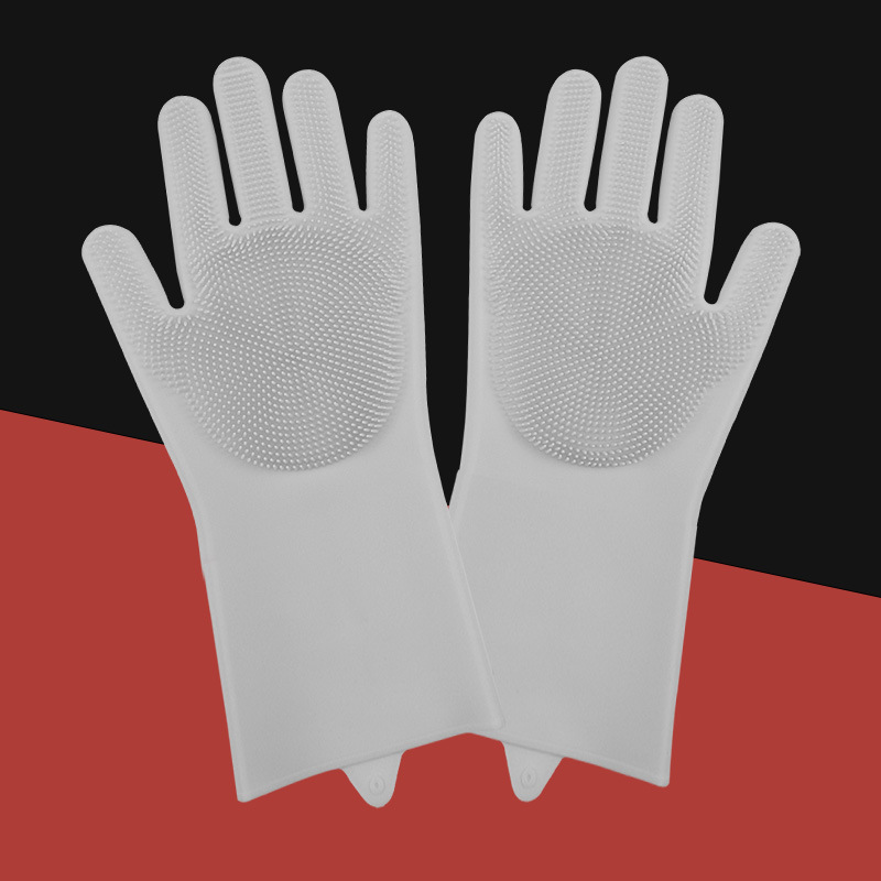 Guantes de limpieza para el cuidado de mascotas, guante de baño para perros y gatos, champú indirecto, depurador de Gel, guante de silicona suave y limpio, protección de la piel de las manos: Negro