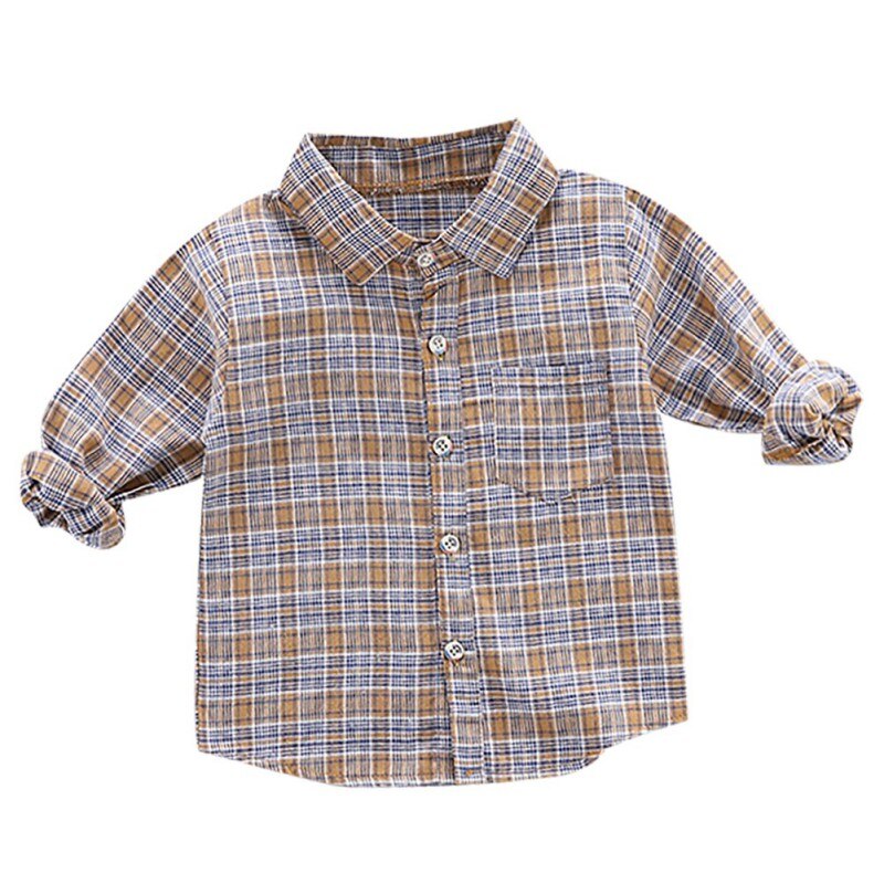 Katoen Jongen Shirts Baby Jongens Lange Mouwen Plaid Print Shirts Kids Tops Tees Shirts Casual Blouse