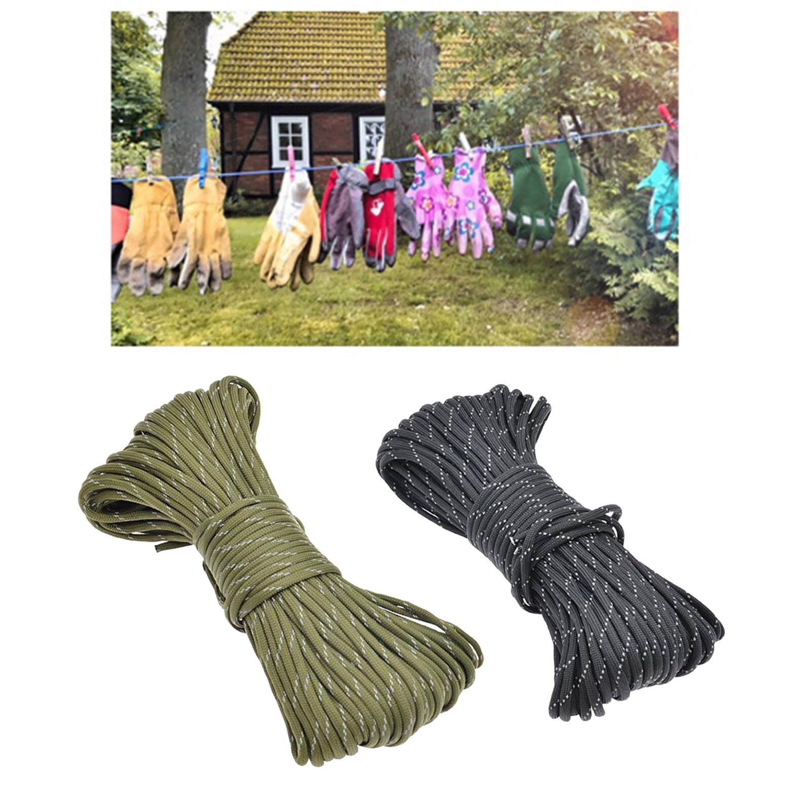 31M Klettern Seil überleben Paracord Fallschirm-schnur Angeln Magnet Seil Nylon verdrehte Geflochten Seil Hohe Festigkeit Schnur Zelt Seil