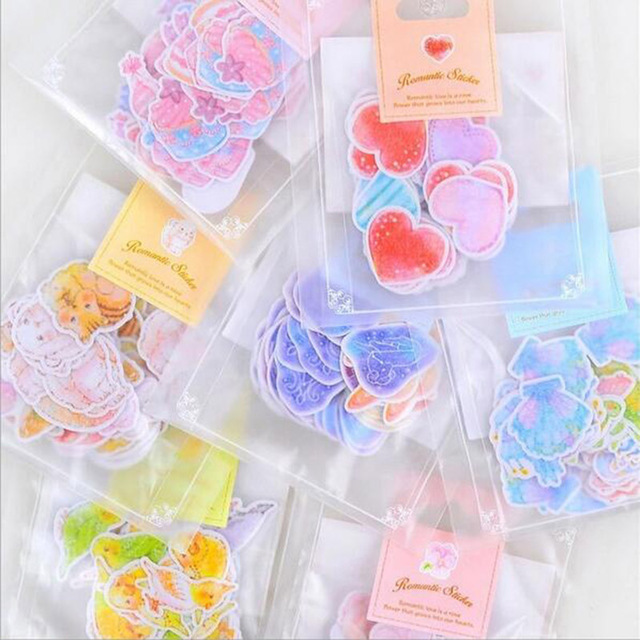 Autocollants décoratifs flocons coeur étoile fleur Scrapbooking, étiquette flocons mignon Kawaii pour Album journal intime, pour élèves de l&#39;école, DIY bricolage, 70 pièces/paquet