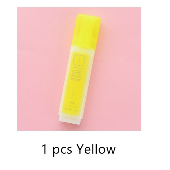 Jumbo Check Liner Highlighter Pen Fluorescent Colors Marker Drawing Pens Stationery Office Paper Fax School Paint Supplies A6646: Yellow