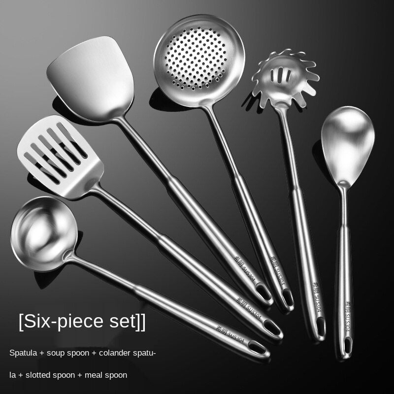 Thick 304 Stainless Steel Cooking Scraper Spatula Spatula Soup Spoon Household Kitchenware Set Full Set