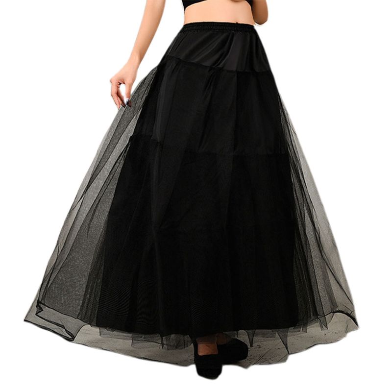 3-schicht Harte Netz Weiche Unterstützung keine Band Hochzeit Kleid Flauschigen Petticoat Braut Hochzeit Futter Felsen Damen Frauen Unterhose röcke: Schwarz