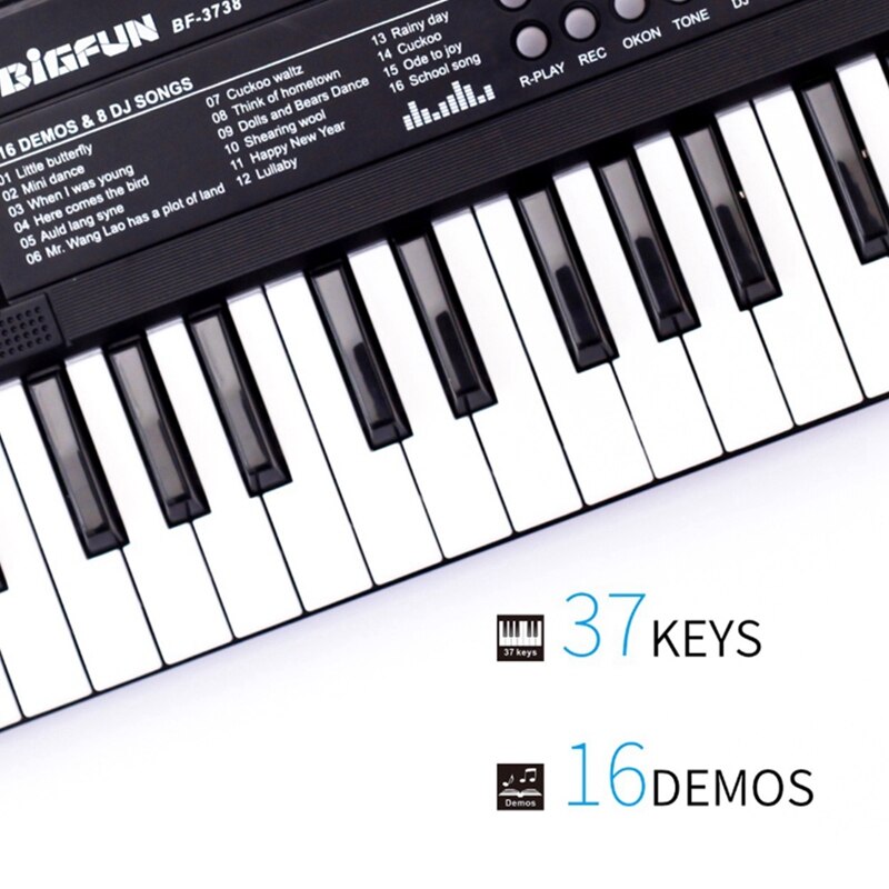 Bigfun Kids Keyboard Piano, 37 Toetsen Voor Muziekinstrument Speelgoed