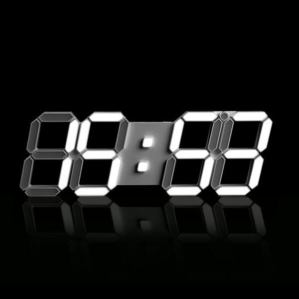 39CM Upgrate duży zegar ścienny doprowadziło nowoczesny 3D cyfrowy zegar stołowy biurko lampki nocnej budzika zegary 12/24 godziny dla domu kuchnia biuro: biały