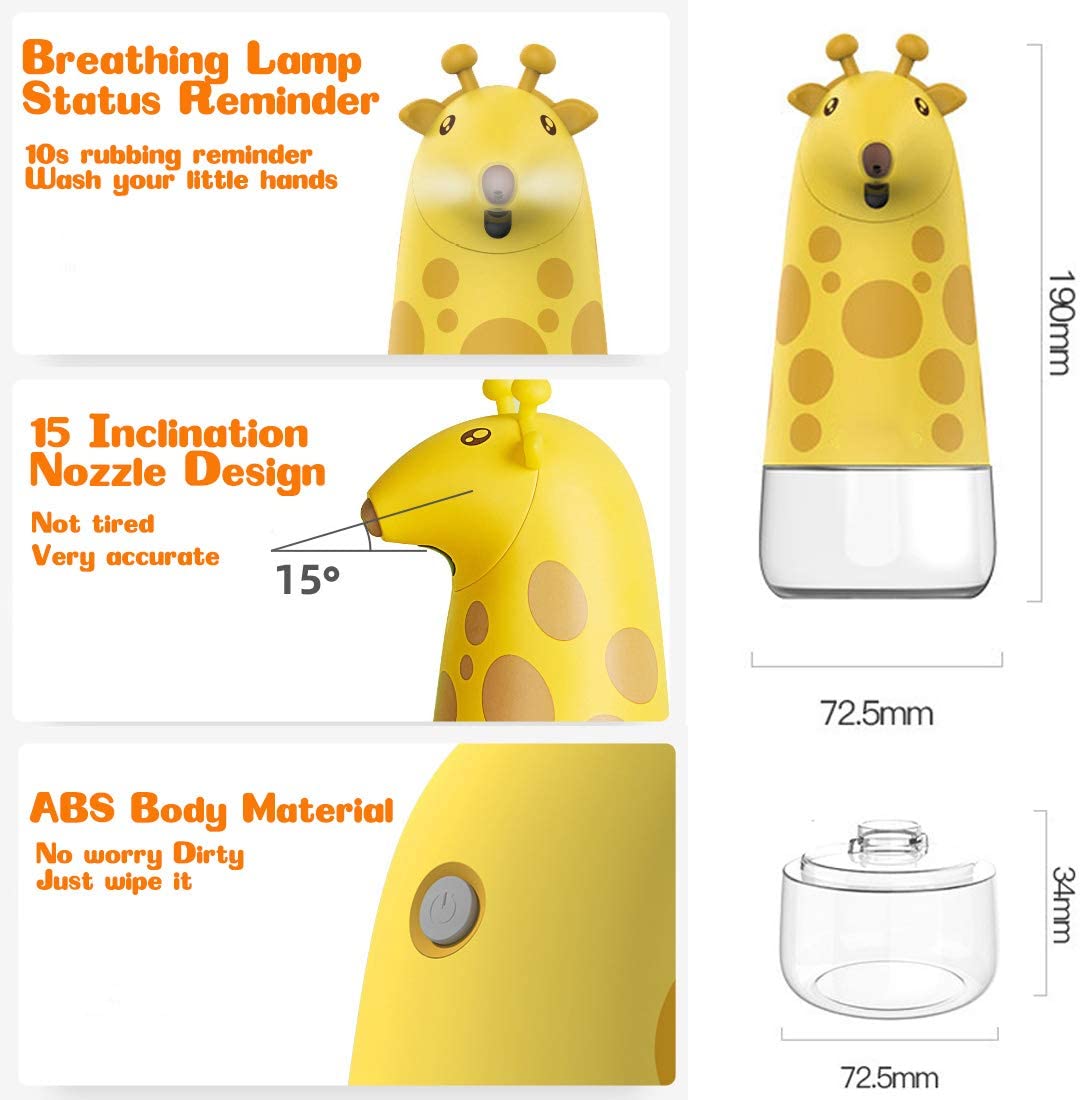 Cartoon Kids Soap Dispenser Storage Auto Hands Free Countertop Soap Dispensers Automatic Soap Pump for Bathroom Kitchen Home