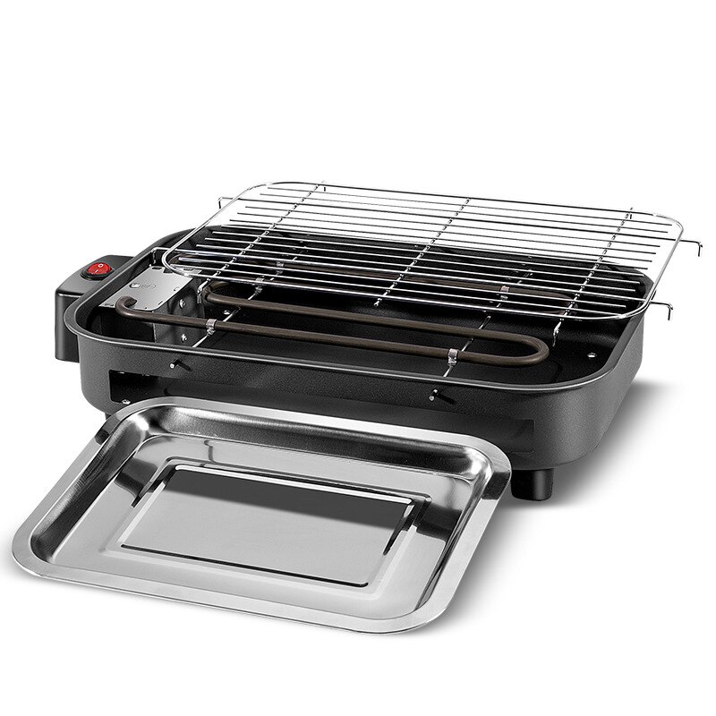Parrilla eléctrica multifunción de acero inoxidable, parrilla eléctrica sin humo de 220V, 1300W, asador doméstico: Default Title
