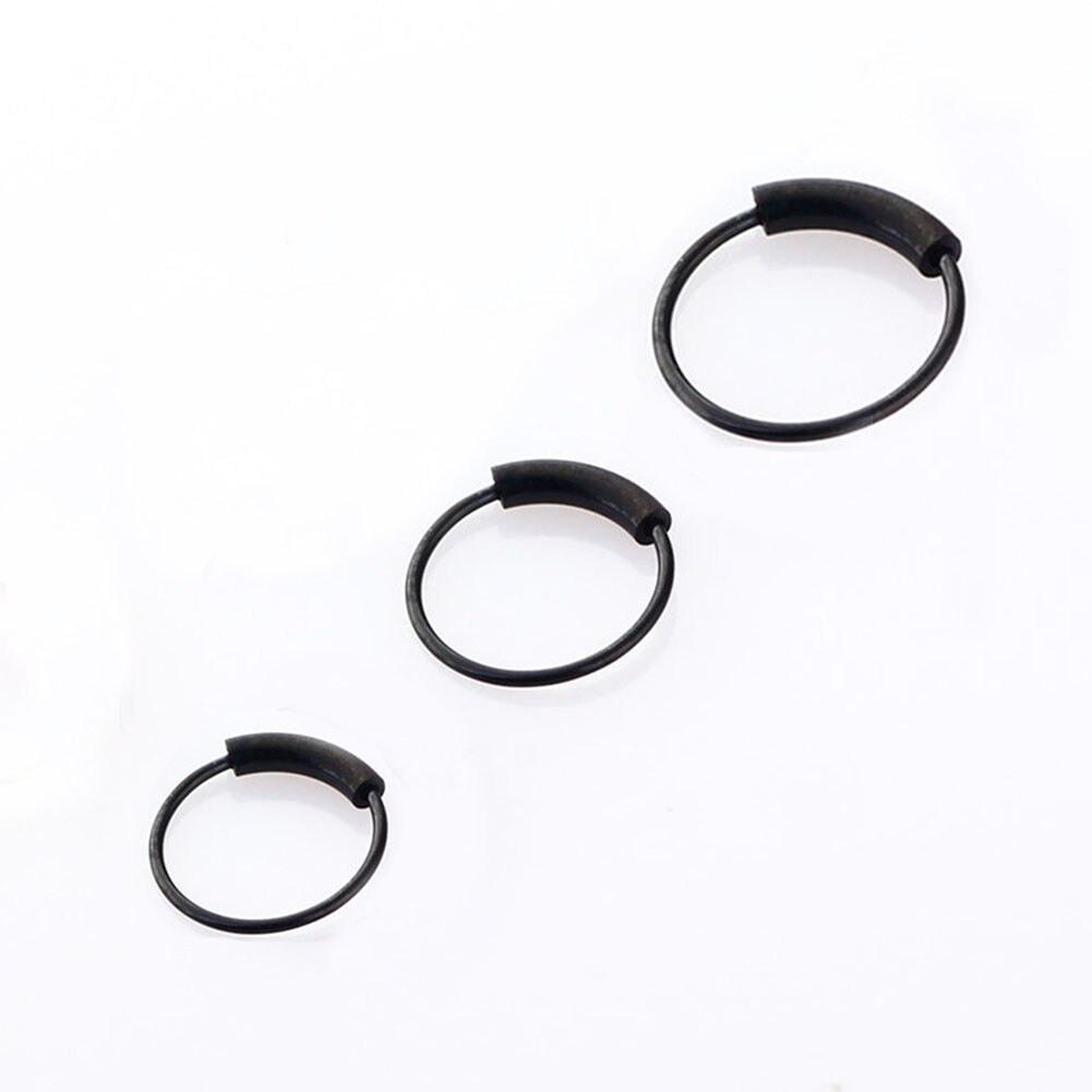 1pc 22g 6/8/10mm Stahl Klapp Clicker kreis Ring durchbohren Nase Ring Band Lippe ohr Ring Körper Schmuck durchbohren Clip: schwarz / 10mm