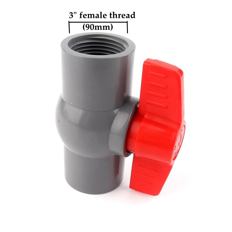 1-3 stk 1/2 " -4 " stor størrelse grå hunngjenger pvc kuleventil hage vanningsslangekoblingsfittings akvariebryter kuleventil: 1pc / 3 tommer hunn