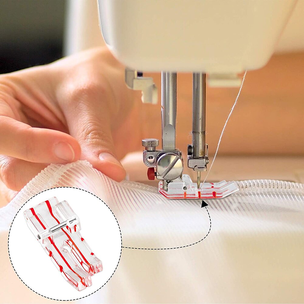 2Pcs 1/4" Quilting Presser Feet Sewing Machine Presser Foot Plastic Border Guide Presser Foot for Home Low Shank Sewing Machines