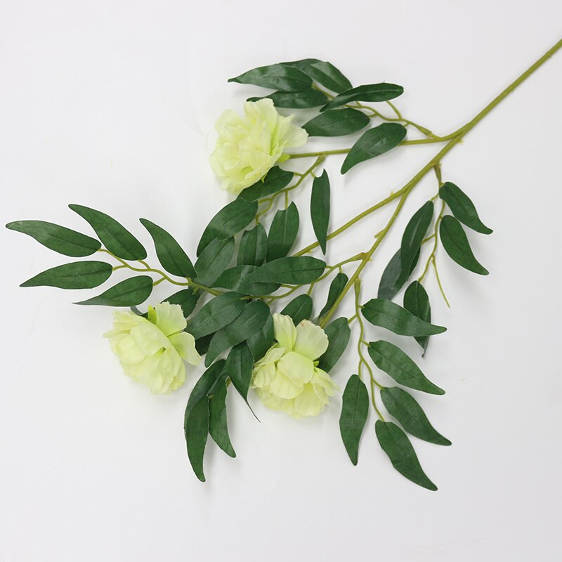 66cm lange europæiske kunstige blomster 3 hovedbælte blad silke rose bryllup blomst alien rose dekorativ blomster fest indretning 1 stk.: 09
