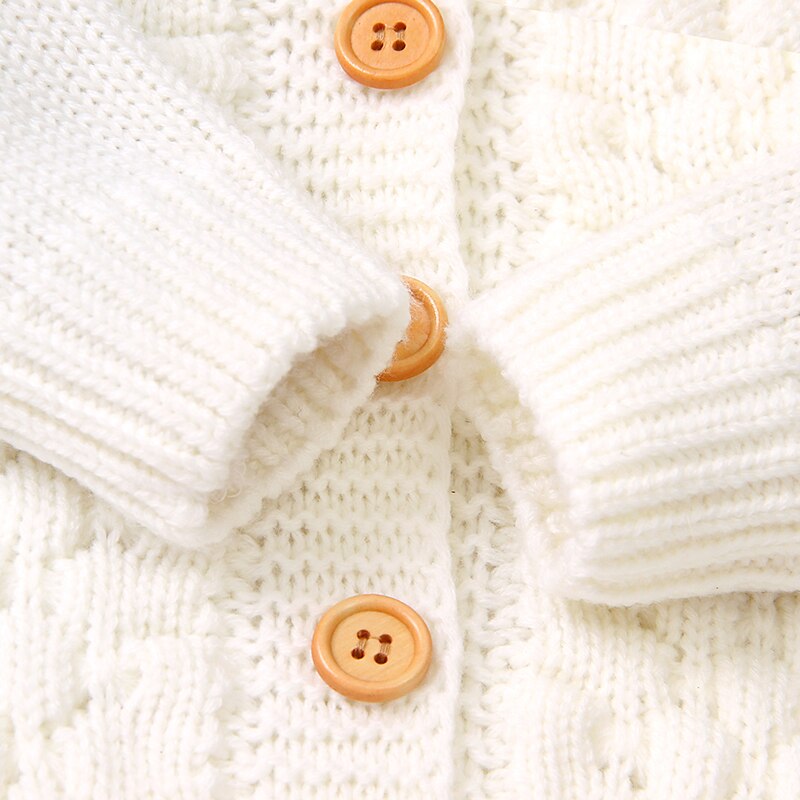 Patpat Lente En Herfst Baby Jongen Meisje Schattige Pompon Herten Effen Gebreide Jas Peuter Jassen Kleding
