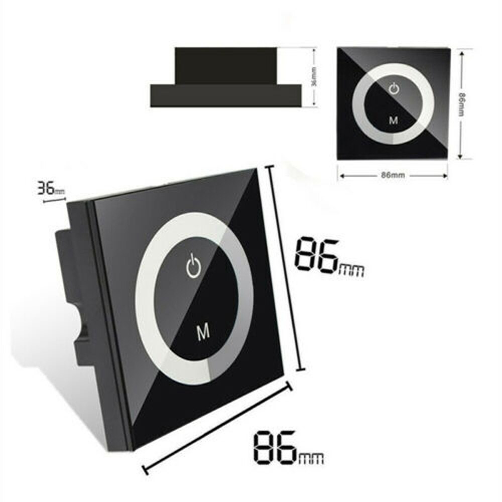 DC 12V-24V Touch Panel LED Lights Dimmer Smart Controller Wall Mounted Switch