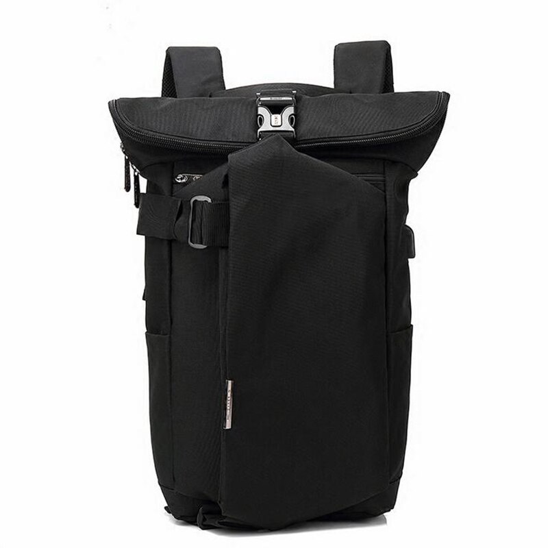 Mochila para hombre OZUKO, Mochila para portátil antirrobo con carga USB negra, Mochila de viaje a la para hombre, Mochila escolar universitaria de gran capacidad: Black