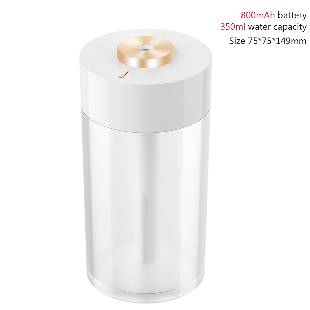 780Ml Draadloze Luchtbevochtiger 2000Mah Batterij Oplaadbare Humidificador Fogger Draagbare Water Diffuser Luchtreiniger Mist Maker: BP3S 350ML White