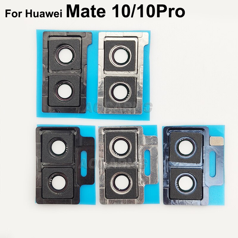 Aocarmo For Huawei Mate 10 10 Pro Main Camera Lens Rear Back Camera Lens Glass With Frame Ring Cover Adhesive Sticker