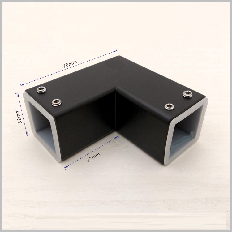 Svart rørkobling conner kobling for 25mm x 25mm rør for dusjglass dusjkabinett støttestang festetilbehør