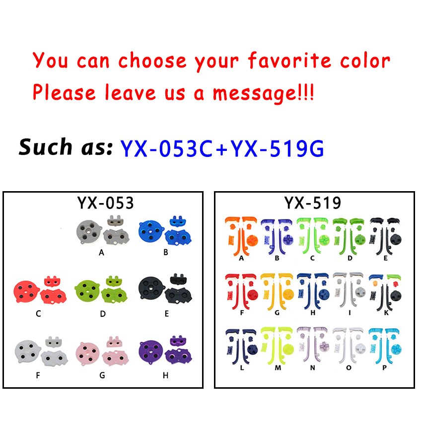 Botón conductivo o de goma para teclado GBA, reemplazo de almohadilla D, botón A B L R, botón interruptor de energía: Free combination