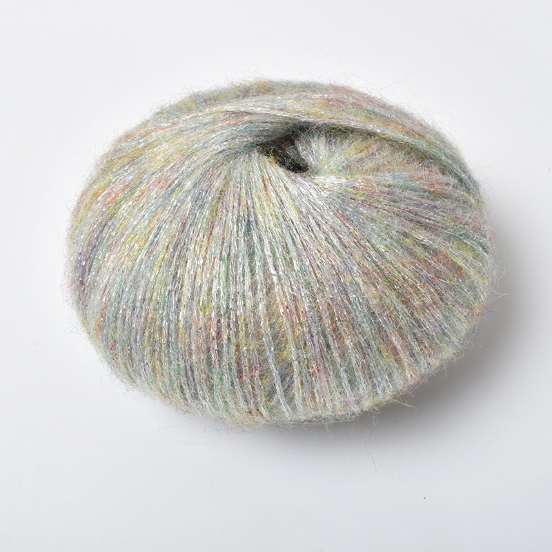 25g/Knäuel Glitzer Mohair Garn Weiche Warme betroffen zur Seite fahren Schal Hütte Faden Nadel Häkeln Hand Gestrickte Faden DIY liefert: dunkel Grau