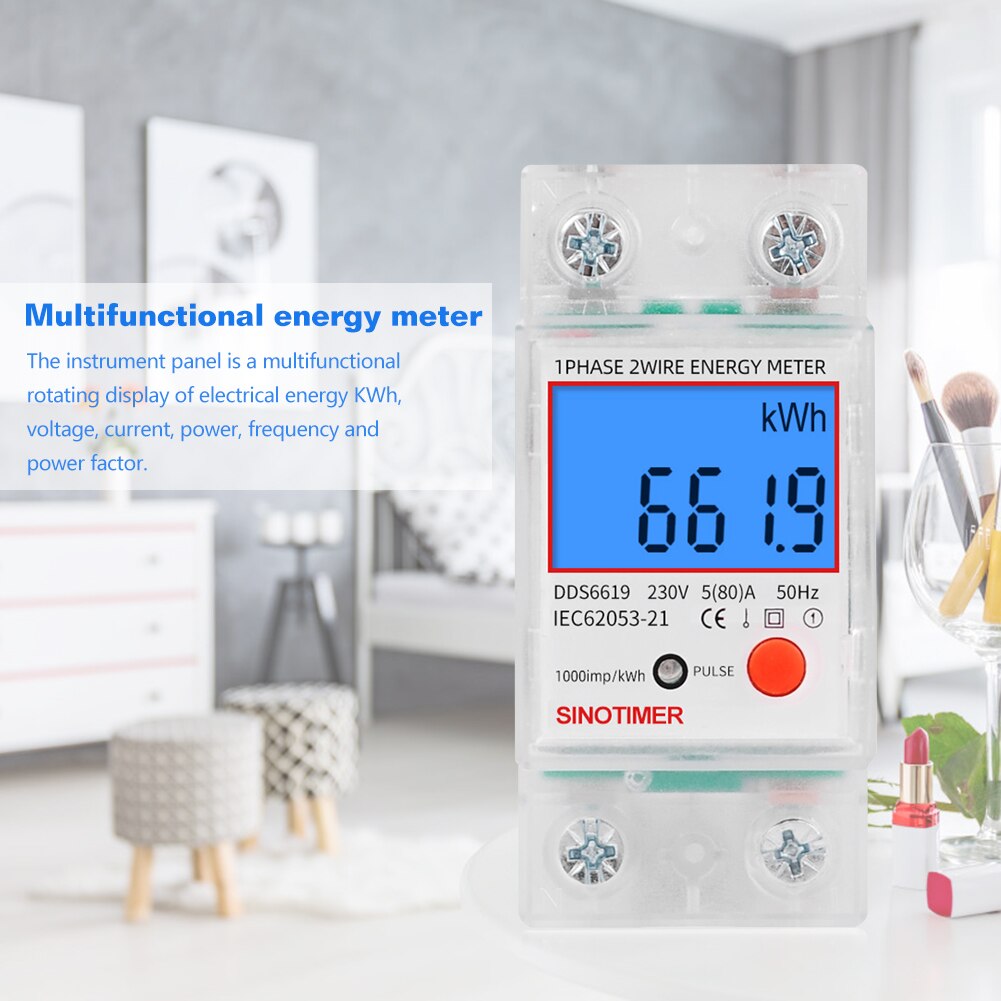 Digitaalinen lcd sähkö kwh wattimittari virrankulutus energiamittari analysaattori tehokerroin monitoimimittari