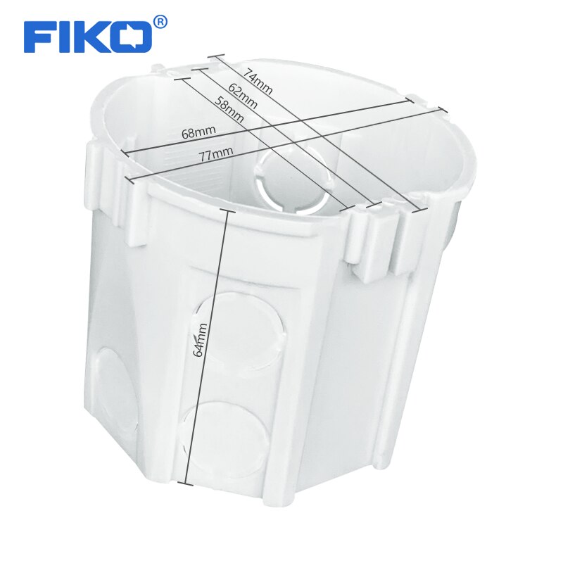 FIKO EU Standard, Wall Round Mounting Box, Internal Cassette, Wiring Box, White Back Box For EU Switch and Socket