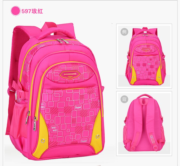 Sac à dos pour enfants, cartable pour garçons et filles, cartable pour les enfants du primaire, cartable pour les enfants,: rose red