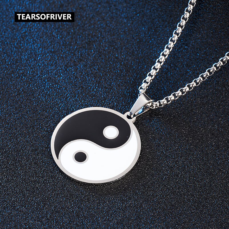 Geometrische Hanger Ketting Chinese Tai Chi Yin Yang Ketting Mode-sieraden Ketting Voor Mannen Kraag