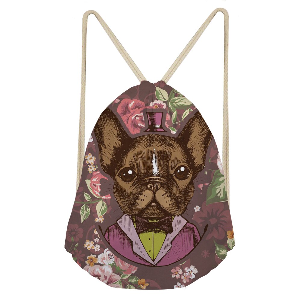 Forudesigns schattige 3d- honden border collie print mini rugzak dames trekkoordtas schooltassen voor tienermeisjes cinch sack sac a dos: T1060 z 3