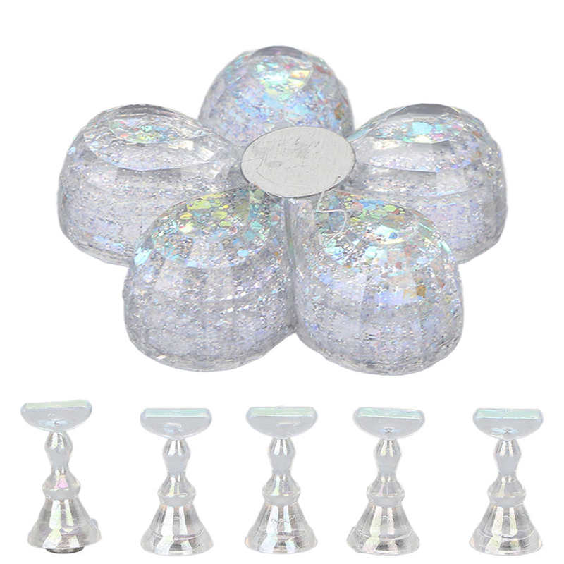 Nail Display Stand ABS Reusable Nail Stand for Home for Beginners: Aurora White