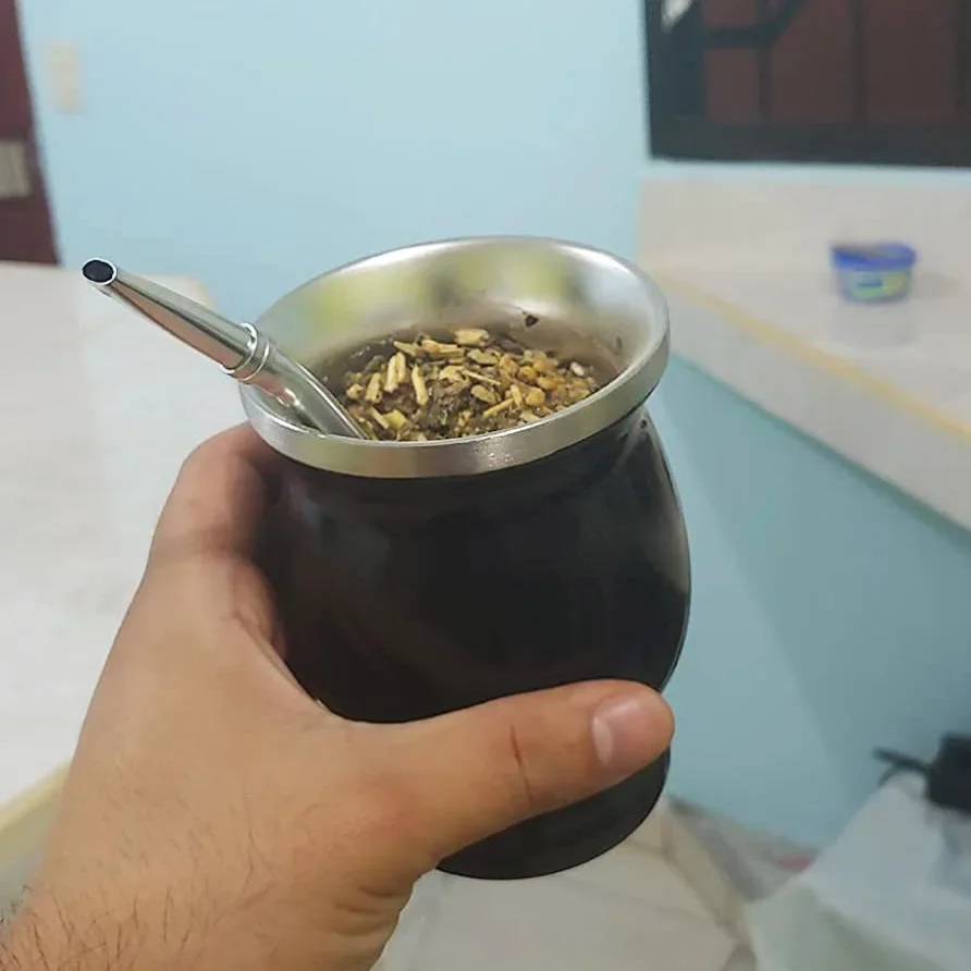 Yerba Mate Kopp Kemorii 304 Rustfritt Stål Dobbel Vegg - Inkl. Bombilla og Rensebørste