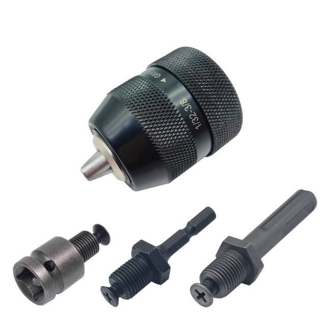 portabrocas mandril para taladro con adaptador sds, Adaptador de portabrocas sin llave 1/2-20UNF, llave de cambio rápido Hex SDS Plus, Portabrocas de Metal de 0,8-10mm para taladro de llave de impacto: 4Pcs Shank Set