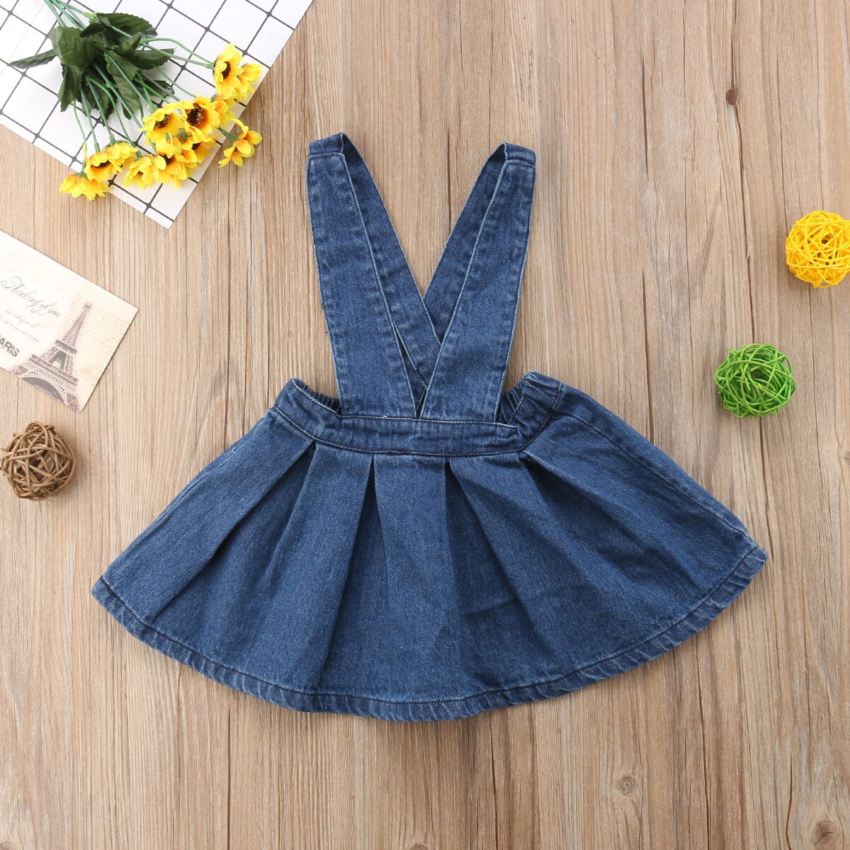 Børn baby piger sommer denim prinsesse overall kjole festkonkurrence bryllup sundress