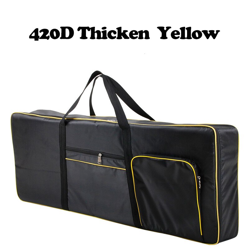 600D Dicker Nylon 61 Schlüssel Tastatur Tasche Instrument Tastatur Tasche Verdicken Wasserdichte Elektronische Klavier Abdeckung fallen Für Elektronische: 420D Gelb