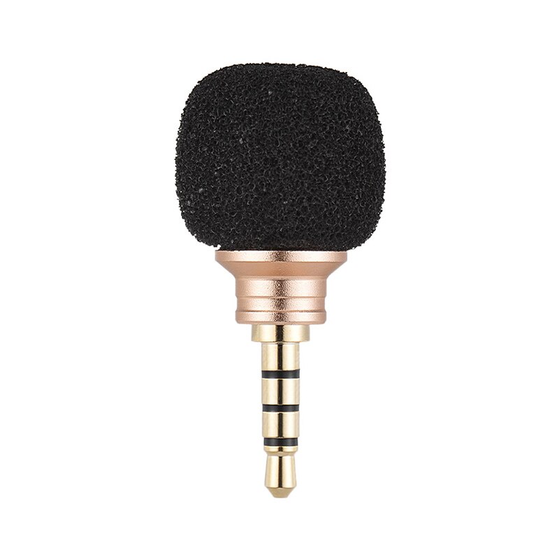 Spash 3.5mm jack mini rundstrålende mikrofon bærbar liten mikrofon for opptaker mobiltelefon smarttelefon android telefon: Gull